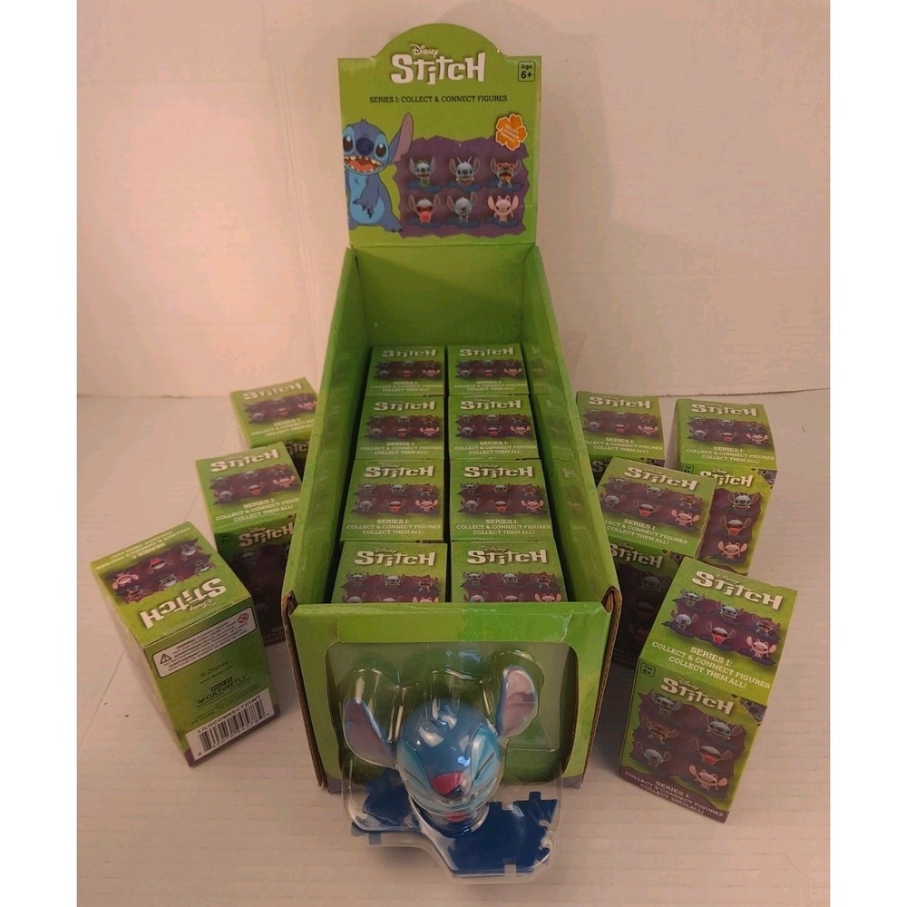 Disney Stitch Series 1 Collect & Connect Figures‎ Full Case Of 15 Sealed NIB
